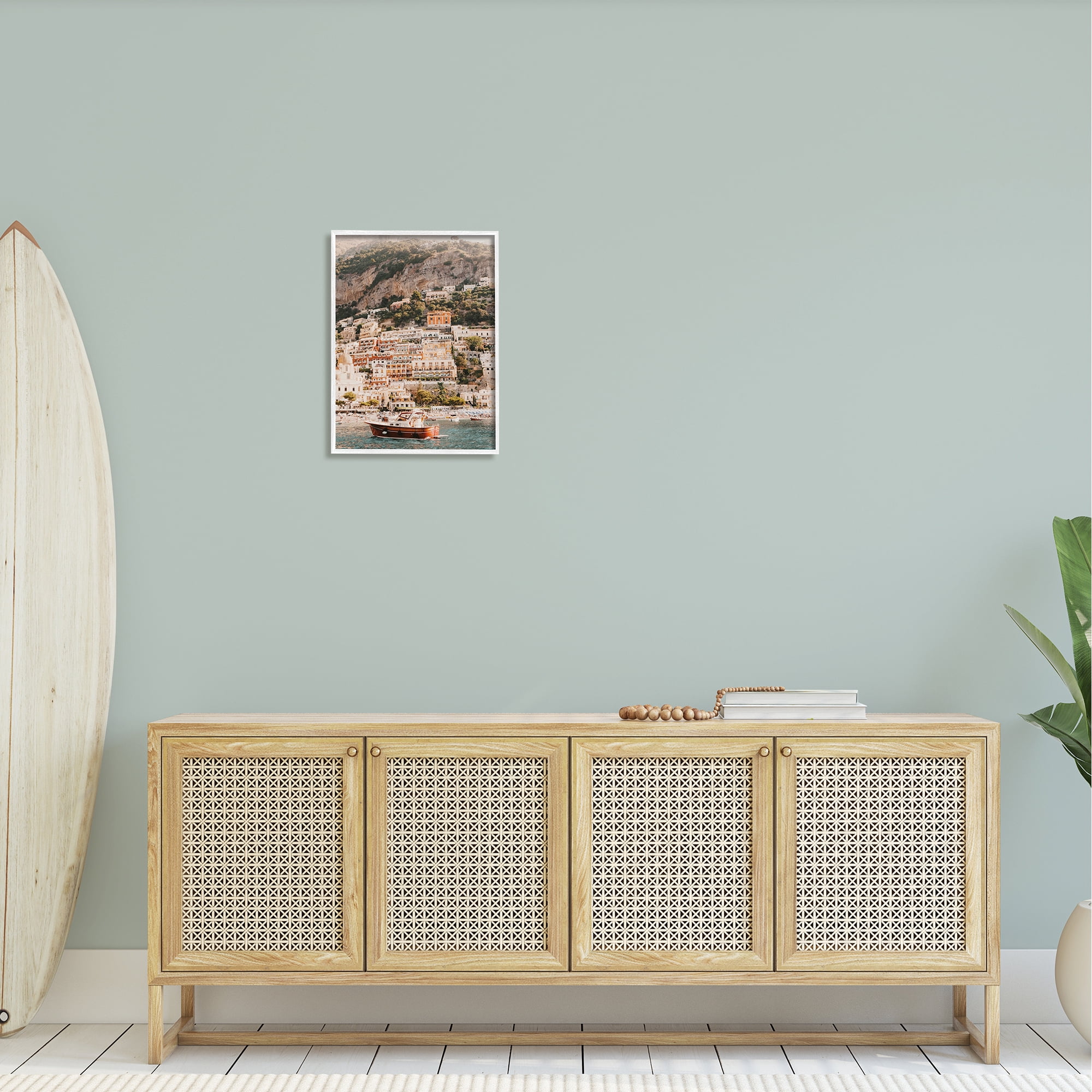 Stupell Coastal Port City Buildings Seaside Landscape Photography White Framed Art Print Wall Art
