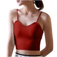 thumbnail image 2 of Fanxing Cotton Camisole Tank Tops with Built in Bra for Women 2025 Workout Undershirts Summer Sports Padded Cami Yoga Tops Wine,M, 2 of 6