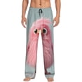 thumbnail image 2 of Lsque Adorable Pink Fluffy Birds Print Men's Pajama Pants, Lounge Pant - Comfortable Home Wear,Elastic Waistband, Stylish Design-XX-Large, 2 of 9