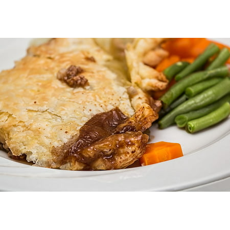 Canvas Print Meat Pie Warm Meal Golden Baked Puff Pastry Pie Stretched Canvas 10 x