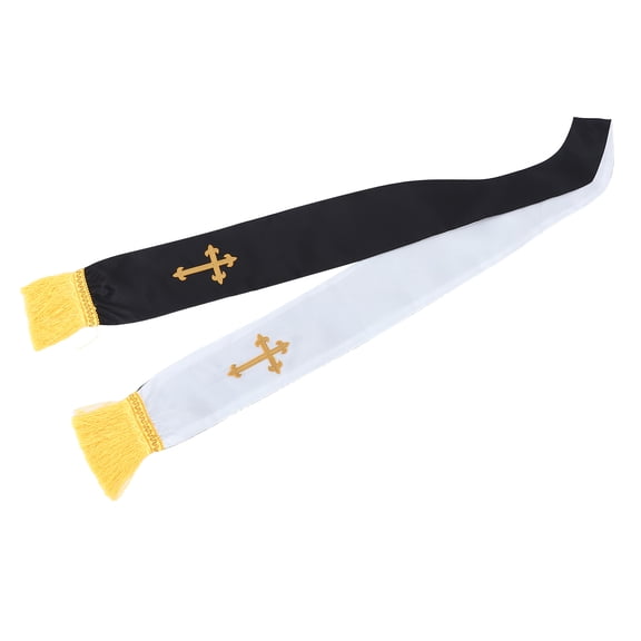 LOLIPPYY Reversible Embroidered Clergy Stole with Cross Embellishment and Tassels for Church Weddings, Pastor Services, and Ceremonies