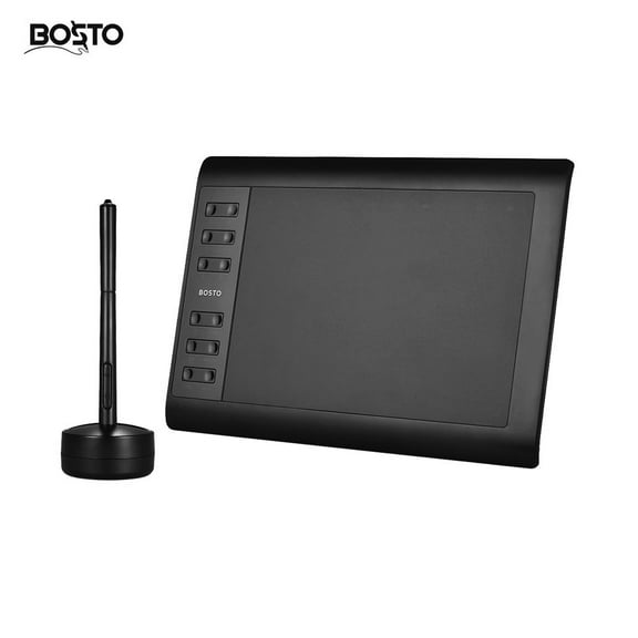 Bosto 1060 Plus Digital Graphic Drawing Painting Animation Tablet Pad 10'' * 6'' Working Area 8192 Level Pressure Sensitivity with Wireless Battery-free Stylus