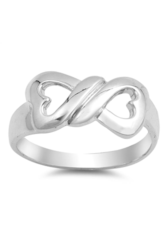 Twisted Infinity Heart Knot Ribbon Purity Ring Sterling Silver Band 925 Jewelry Female Male Size 7