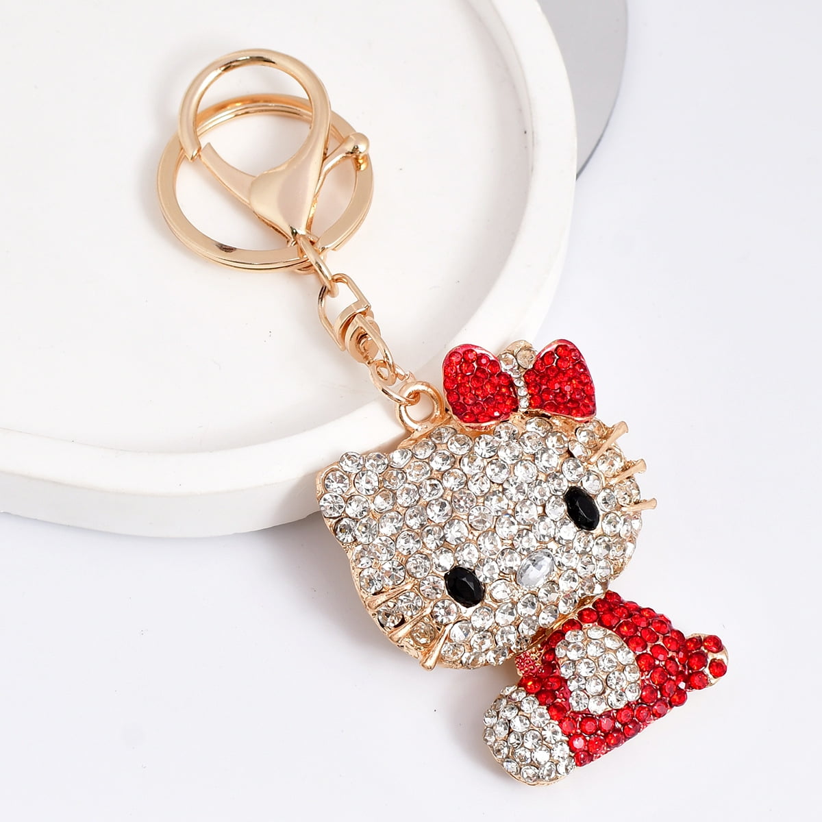 Hello Kitty Head Zipper Pull Snap Hook Keychain, Pink, Cute Plush