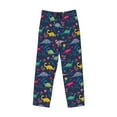 thumbnail image 2 of Vsdgher Dinosaur Flowers Print Mens Pajama Pants Sleep & Lounge Pants, PJ Bottoms With elastic waistb and Pockets, 2 of 5