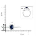 thumbnail image 4 of Angara Natural 2 Ct. Blue Sapphire with Diamond Halo Ring in 14K White Gold for Women (Ring Size: 12), 4 of 9