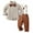 Brown, variant on WOYY Toddler Boys Outfits Long Sleeve Striped Dress Shirt Suspender Pants Suit, Sizes 2-3T