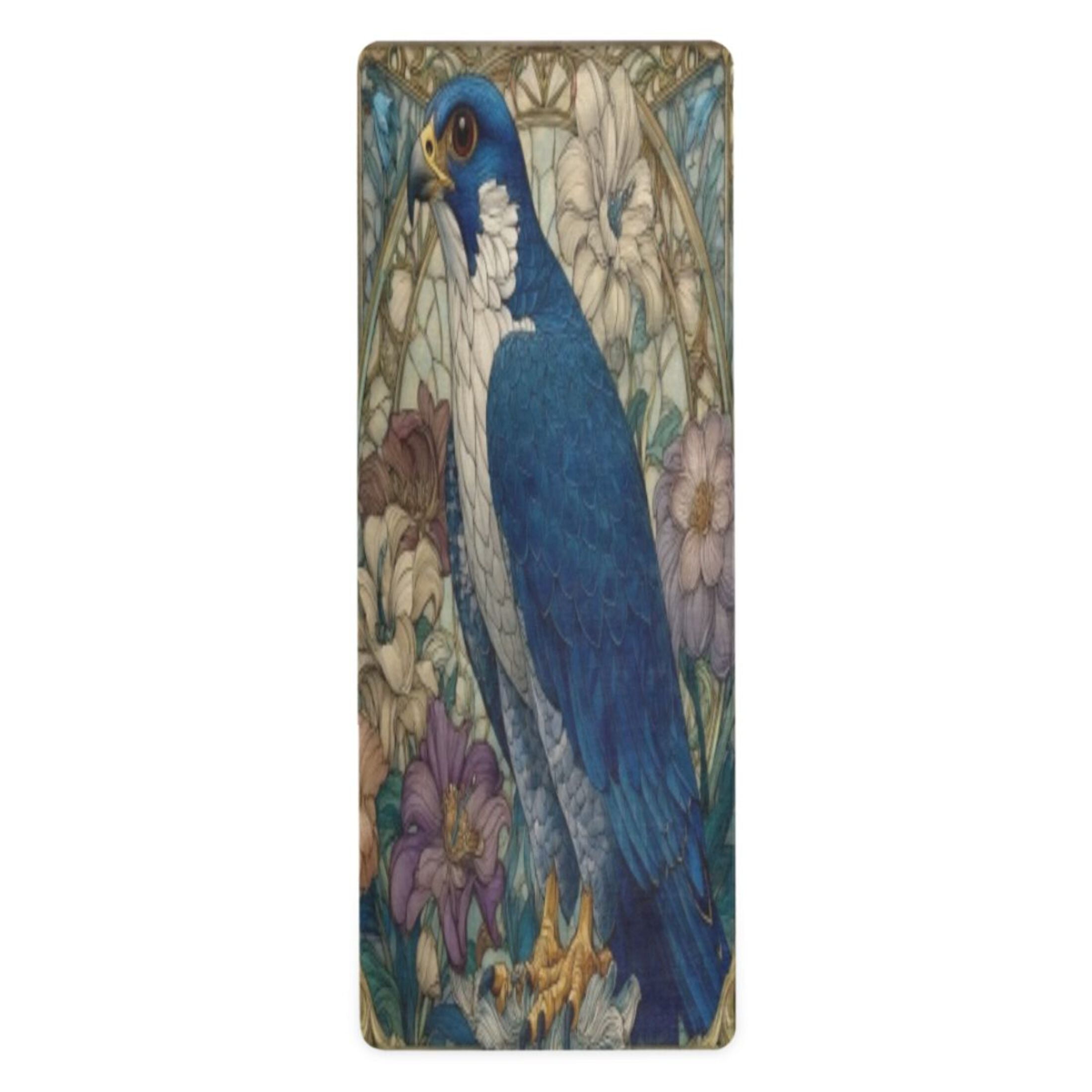 BZSMCE Yoga Mat Women Fitness Mat Floral Blue Falcon Pattern