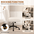 thumbnail image 4 of Alden Design Fabric Swivel Desk Chair with Wheels, Ivory, 4 of 9