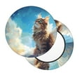 thumbnail image 2 of Balery Blue Sky Winged Cat Fundas de asiento para taburete de bar redondo de tela de terciopelo ajustables que protegen de arañazos y manchas para sillas de 14 a 17 pulgadas.-14 inch, 2 of 7