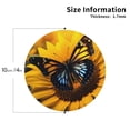 thumbnail image 2 of Fuzoiu Butterfly On Sunflower Print Leather Coasters Set,Drink Coasters Set of 4,for Tabletop Protection, Durable PVC Coasters,Home Décor and Housewarming Gift-Round Shape, 2 of 6