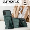thumbnail image 4 of for iPhone 11 Wallet Case with RFID Blocking Credit Card Holder,PU Leather Folio Flip Kickstand Handle Wrist Strap Shockproof Cover Women Men for iPhone 11 Phone Case,Green, 4 of 9