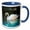 Blue/White, variant on 3drose, Beautiful White Swan N Reflection, 11oz Two-tone Green Mug