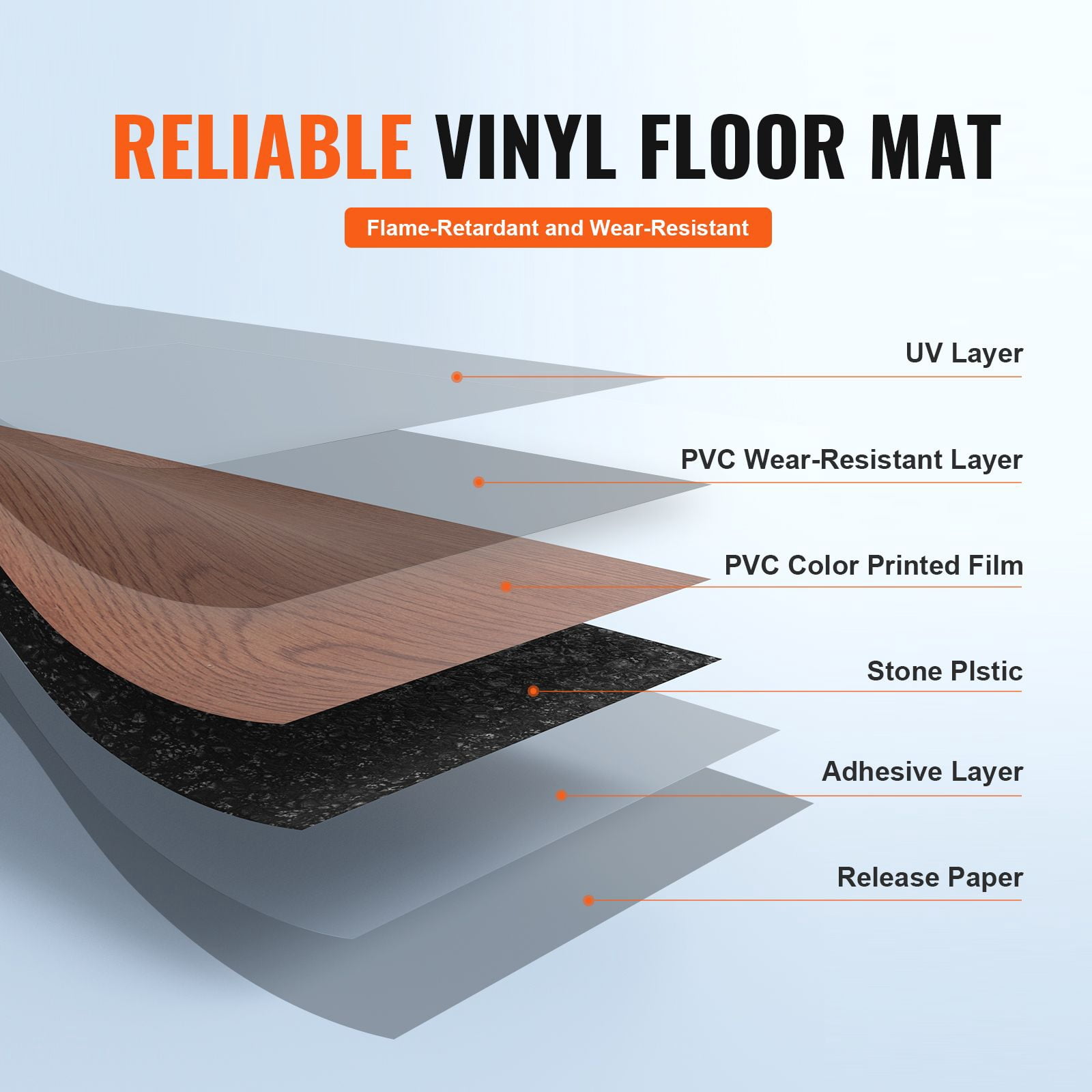 Peel and Stick Floor Tiles 36x6 inch, 36 Pack Wood Grain Vinyl Tiles, 2.5mm Thick Self Adhesive Flooring for Kitchen, Bathroom, Bedroom DIY Home Decor Deep Brown Wood Grain 36 pcs