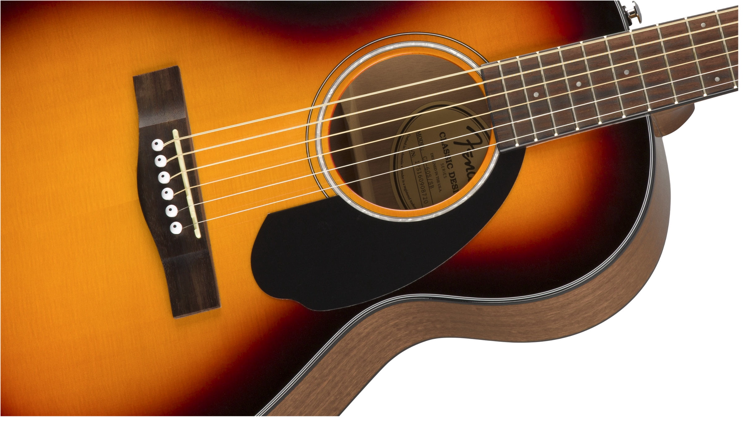 Fender CP-60S Solid Top Parlor Acoustic Guitar - Sunburst w/ Gig Bag