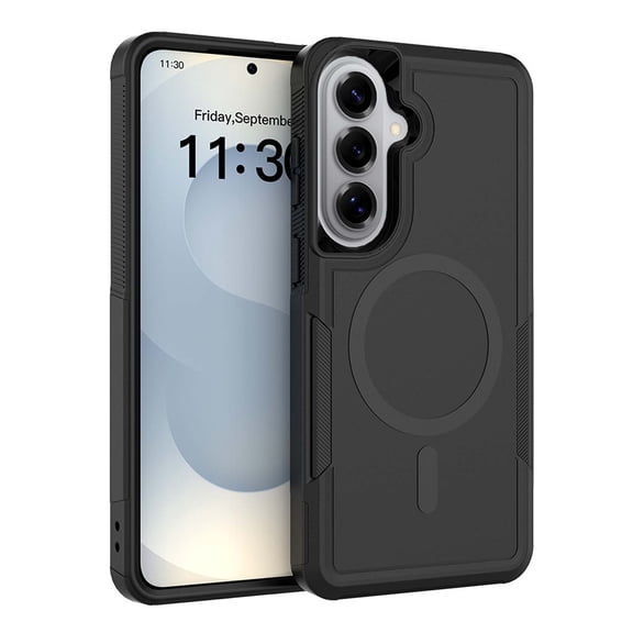 Magnetic For Samsung Galaxy S26 Phone Case,Support Wireless Charging,2-in-1 Heavy Duty Shockproof Anti-fall Protection,Anti-Scratch Non-Slip Anti-Fingerprint Durable Phone Case,Black