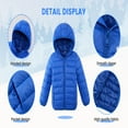 thumbnail image 5 of URMAGIC Kids Lightweight Puffer Jacket Padded Quilted Hooded Coat Warm Outerwear for Boys Girs, 8-9 Years, 5 of 9