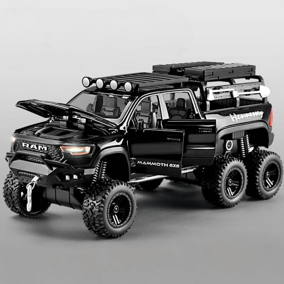 1:32 Dodge 6*6 Warlord Alloy Miniature Car Cast Metal Proportion Model - With Sound and Lights - Children's Toy Car