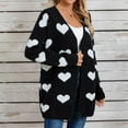 thumbnail image 5 of Amidoa Cardigan Womens Sweaters Long Sleeve Black Valentines Pockets Heart Knit Long Cardigans Women's Cardigans L, 5 of 9