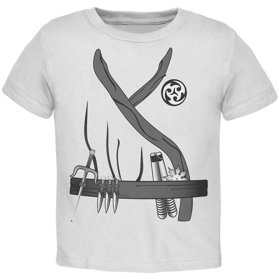 Halloween Ninja Assassin Costume Toddler T Shirt White 3T
