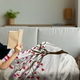 thumbnail image 3 of Love Soft Flannel Fleece Throw Blanket, Heart Leaves on Tree with Birds in Love on a Swing Cartoon for Valentines Day, Cozy Plush for Indoor and Outdoor Use, 70" x 90", Multicolor, by Ambesonne, 3 of 5
