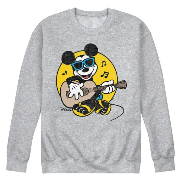 Disney - Mickey & Friends - Mickey Singing & Playing the Guitar - Flipflops & Sunglasses - Men's Crew Neck Fleece Pullover