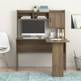 Mainstays LShaped Desk with Hutch, Rustic Oak