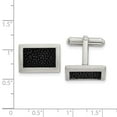 thumbnail image 2 of Stainless Steel Brushed With Stingray Leather Cufflinks; for Adults and Teens; for Women and Men, 2 of 2