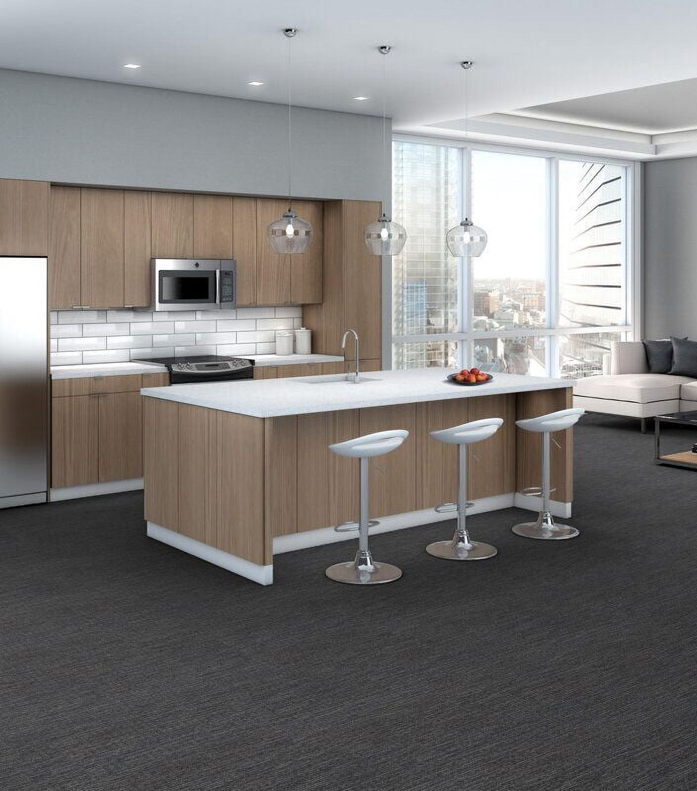 Shaw Nabla 24-in x 24-in Charcoal Osidad Multi-Level Loop Adhesive Carpet Tile (79.99-Sq ft)