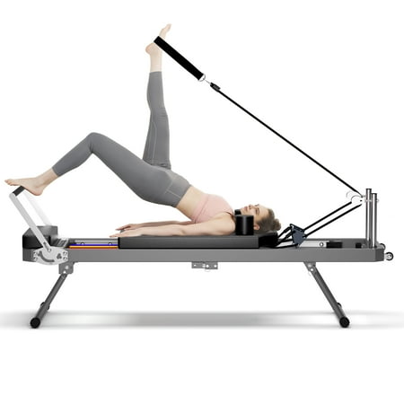 Pilates Reformer Machine, Home Pilates Reformer With Dual Resistance-Springs And Cords, 330.5LBS Capacity Foldable Pilates Equipment For Home Use And Gym Workout