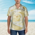 thumbnail image 4 of Fotbe White Rose Hawaiian Shirt For Men Unisex Summer Beach Casual Short Sleeve Cotton Linen Button Down Shirts-Small, 4 of 9