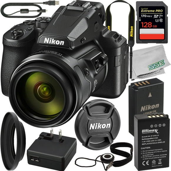 Nikon COOLPIX P950 Digital Camera with Accessory Bundle: SanDisk 128GB Extreme Pro SDXC Memory Card, Extended Life Replacement Battery (1500mAh) & More (11pc Bundle)