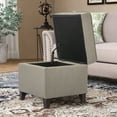 thumbnail image 5 of Joveco Fabric Square Storage Ottoman Foot Rest Stool Brown, 5 of 7