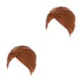 thumbnail image 2 of Turbante musulmán Minnieouse Hijabs Gorras sólidos Gorro Estiramiento Plisado Café 2piezas, 2 of 5