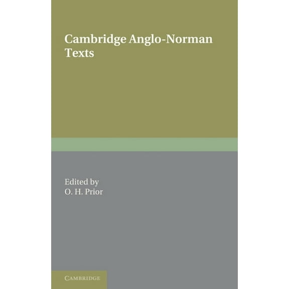 Cambridge Anglo-Norman Texts, (Paperback)