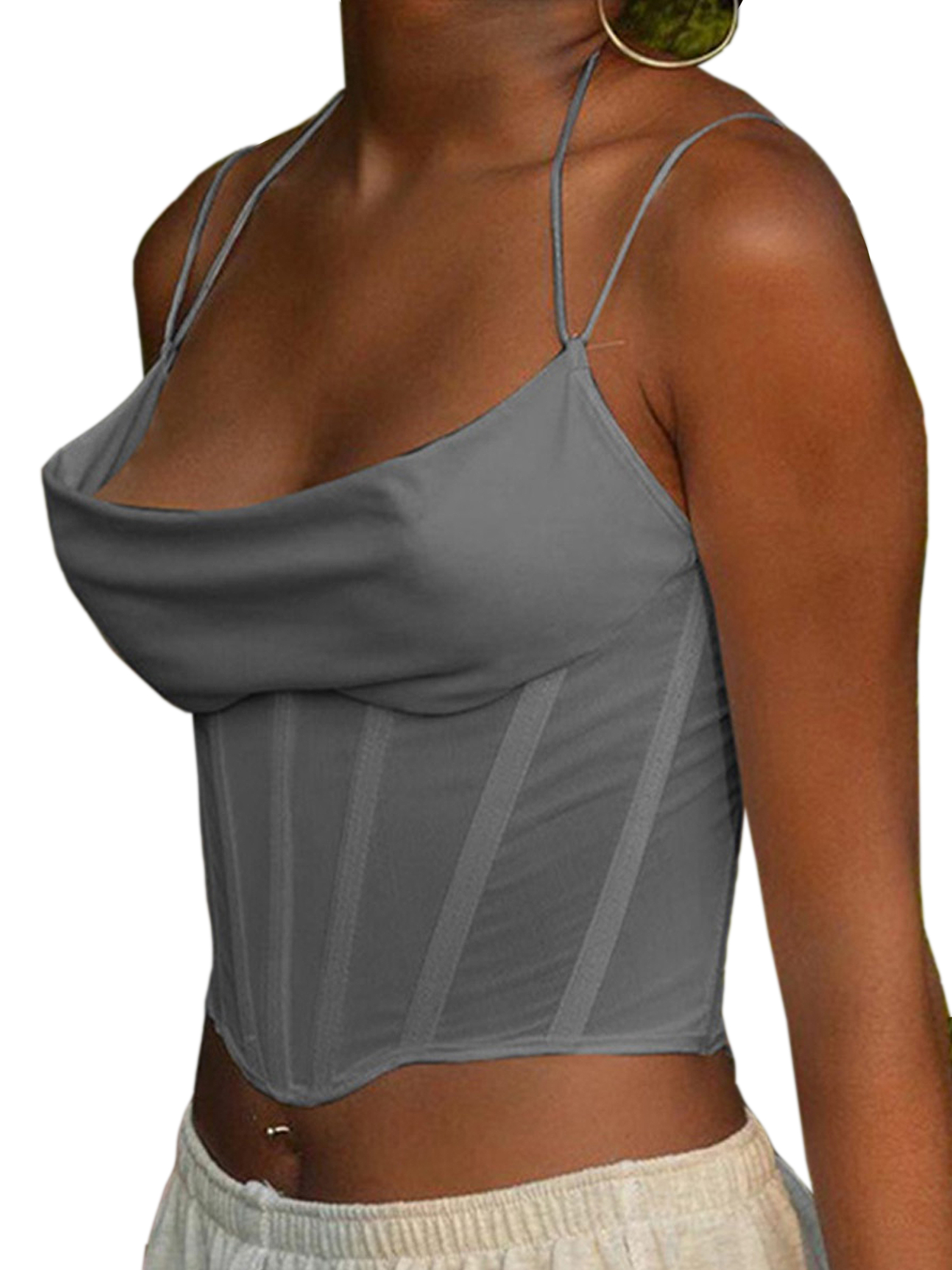 Lookwoild Women Slim Lace Crop Tops Mesh Tank Tops Sleeveless See-through  Camisole - Walmart.com