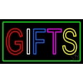 thumbnail image 1 of Gifts Green Rectangle LED Neon Sign 20" Tall x 37" Wide - inches, Black Square Cut Acrylic Backing, with Dimmer - Premium built indoor Sign for Storefront, Store interior., 1 of 7