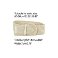 thumbnail image 3 of INSPIRE CHIC Women's Plus Size Wide Woven Waist Belts Braided Belts for Dress Chunky Buckle Cream White 114cm, 3 of 4