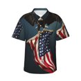 thumbnail image 1 of Fotbe American Flag Camisa Hawaiana para Hombre Unisex – Camisa Casual de Verano con Botones de Manga Corta de Algodón y Lino,X-Large, 1 of 7