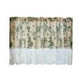 thumbnail image 2 of Vfedsrsge Floral Print Cafe Curtains with Lace Edge - Tiered Window Valance for Kitchen & Bathroom, Light Filtering Polyester, 59x23.6in, 2 of 6