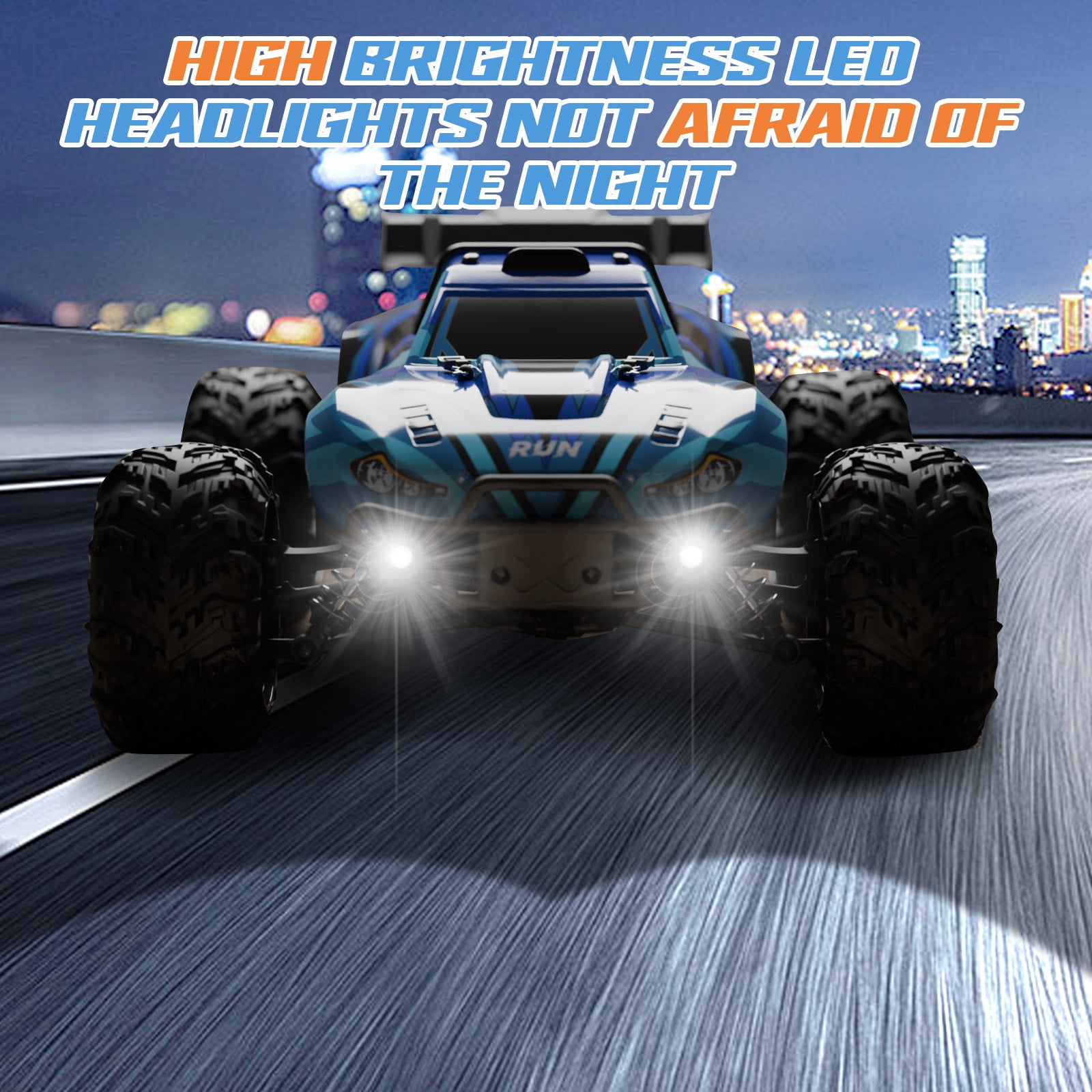 Yeahill 1:16 RC Car for Adults & Kids, All Terrain 4x4 Remote Control Car, 40+ km/H Off-Road RC Trucks, 40+ Mins Running High Speed Remote Control Trucks for Teen Boy Girl Gifts