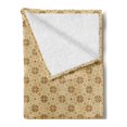 thumbnail image 2 of Floral Soft Flannel Fleece Throw Blanket, Hand-Drawn Doodle Flowers with Silhouette Daisy and Tulip Petals in Repeat, Cozy Plush for Indoor and Outdoor Use, 60" x 80", Caramel and Tan, by Ambesonne, 2 of 5