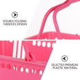 thumbnail image 3 of CRAFTHROU 7Pcs Rosy Rectangular Plastic Shopping Baskets with Handles for Supermarket and KTV Use, 3 of 7
