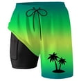 thumbnail image 4 of Mens Swim Trunk Twilight Hawaii Gradient Quick Dry With Pockets Swimwear Bathing Suits Beach Outdoor Green XL, 4 of 4