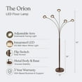 thumbnail image 6 of Brightech Orion 74" Oil Brushed Bronze Industrial 5-Light LED Super Bright Floor Lamp with Adjustable Swing Arm Heads, 6 of 9
