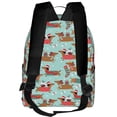 thumbnail image 3 of Lsque Dachshund Christmas Play Pattern Backpack – School Travel Canvas Daypack with Ergonomic Padded Straps, Multiple Compartments & Leather Handle, 3 of 5
