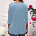 thumbnail image 3 of BangWanChi Long Sleeve Shirts for Women Fashion Women Long Sleeve Comfortable Breathable Round--Neck Shirt Tops, 3 of 5