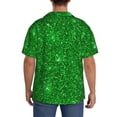 thumbnail image 3 of Kdxio Men'S Hawaiian Shirt For Men Short Sleeve Shirt Green Glitter Summer Casual Holiday Beach Button Down T-Shirts, 3 of 5