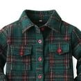thumbnail image 4 of Staki Toddlers and Baby Boys' Button Down Plaid Flannel Shirt Boys Christmas Plaid Shirt(Dark Green,3-6 Months), 4 of 4