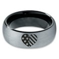 thumbnail image 2 of Tungsten Racing Flag Band Ring 8mm Men Women Comfort Fit Black Dome Brushed Gray Polished Nascar Formula 1 Monster Truck Drag Checkered, 2 of 4